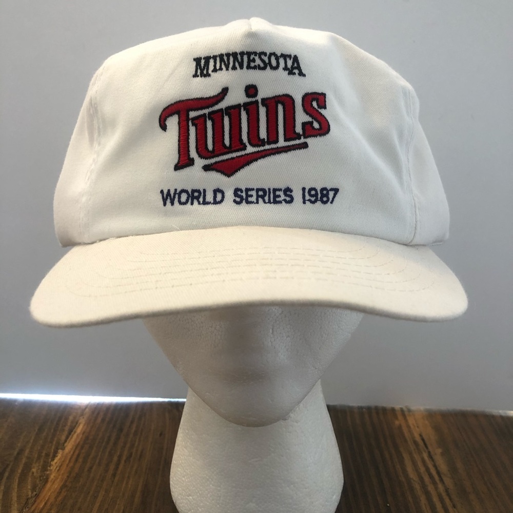 Minnesota Twins World Series 1987 Vintage Baseball Cap SnapBack Hat Rare White